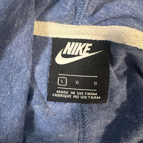 Nike Hoodie Size Large Heathered Blue Lightweight Kangaroo Pocket Long Sleeve - Picture 5 of 10